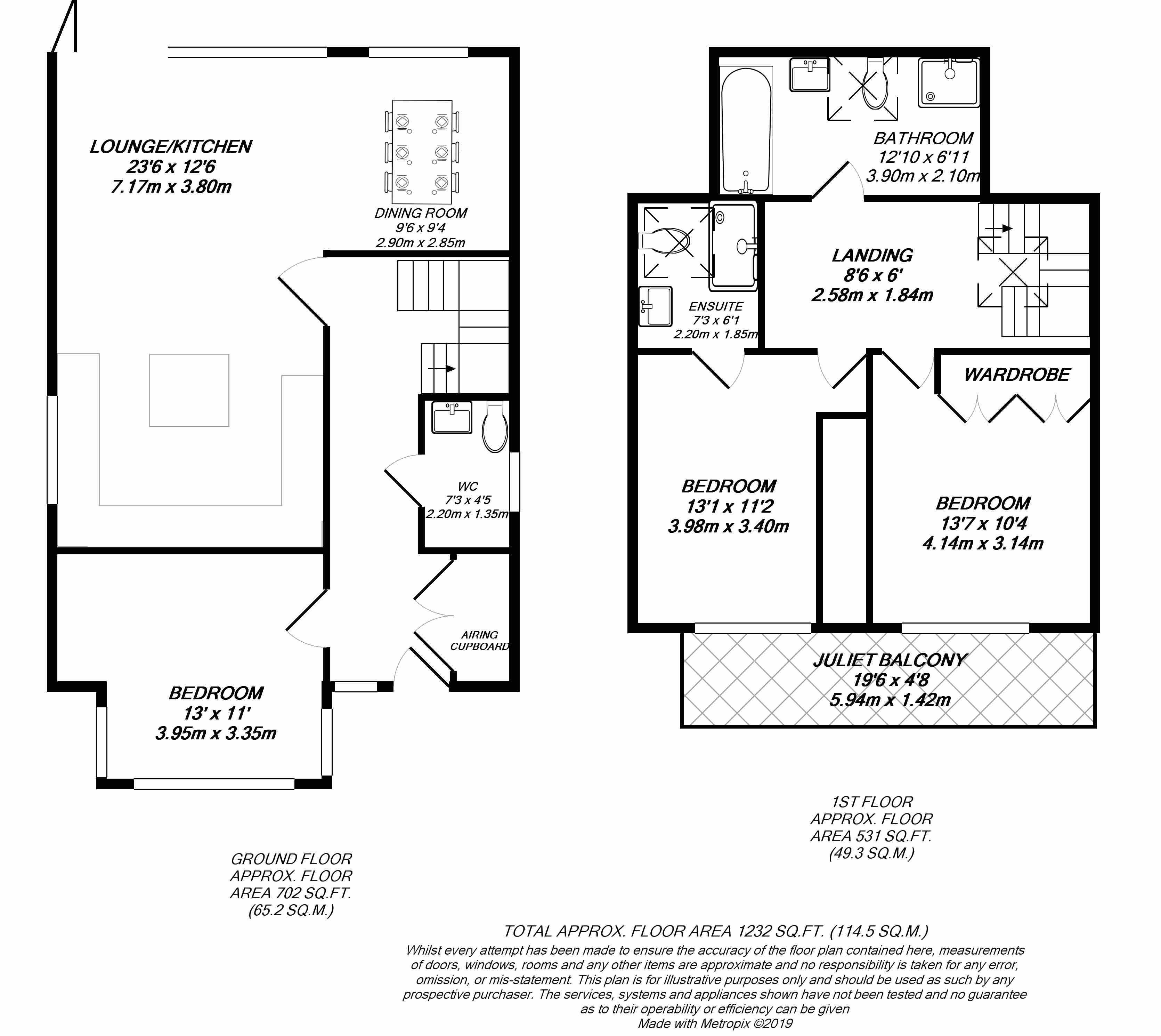 Floorplan for Uxbridge, 