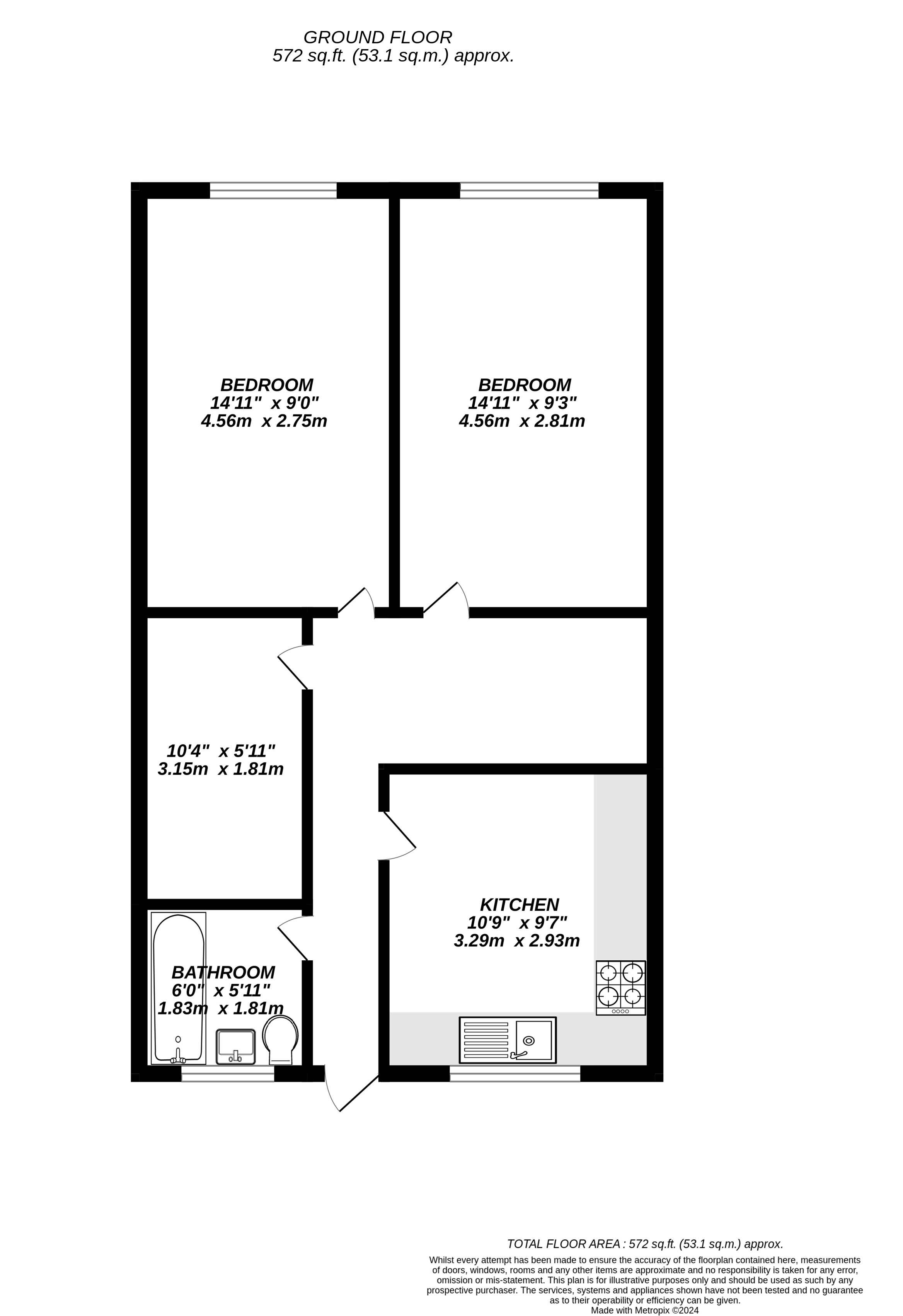 Floorplan for Uxbridge, 